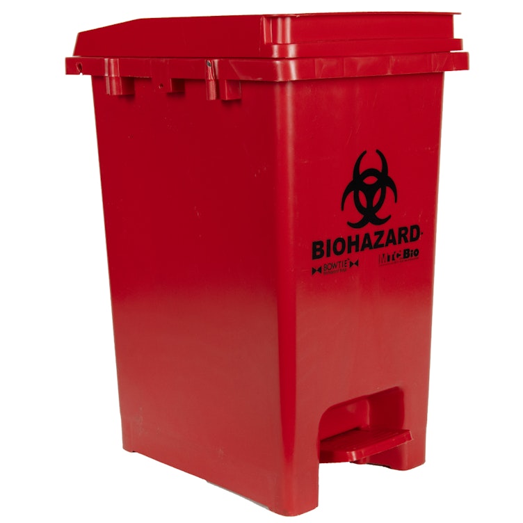 1214 Gallon Red BowTie™ Biohazard Waste Bin with Foot Pedal U.S